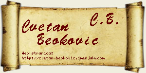 Cvetan Beoković vizit kartica